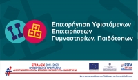Επιχορήγηση Υφιστάμενων Επιχειρήσεων Γυμναστηρίων, Παιδότοπων